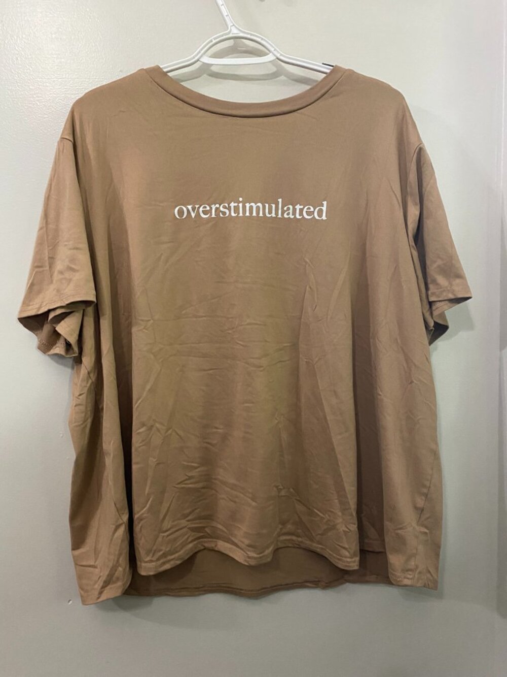 SHEIN Tan Overstimulated T-Shirt 2X
